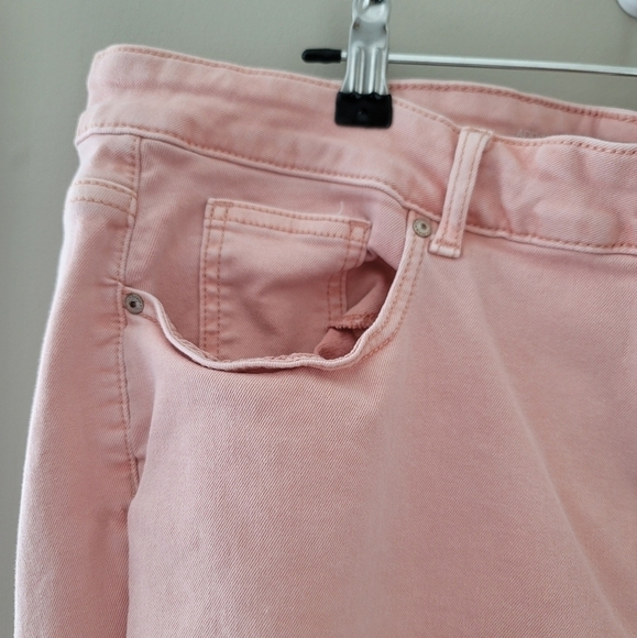Addition Elle Plus Pants Coral Salmon Denim Size 22 #788 - Picture 4 of 15